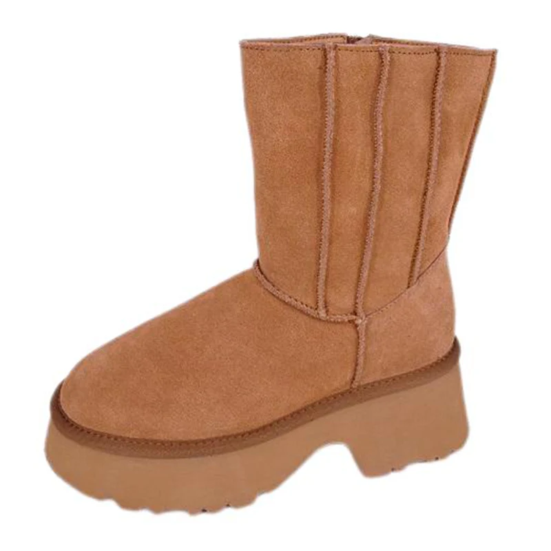 Genuina Mulierum Suede Leather Chunky-Heeled High Boots