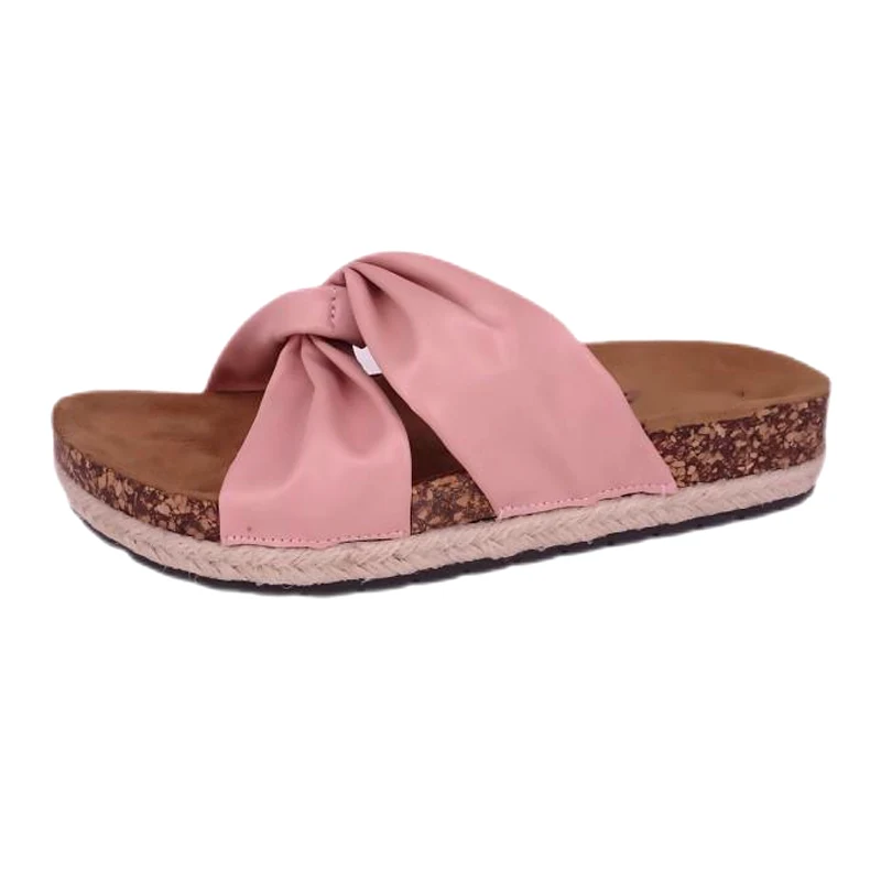 Mulierum Vamp Knotted Ramie Bottom footbed Sandals
